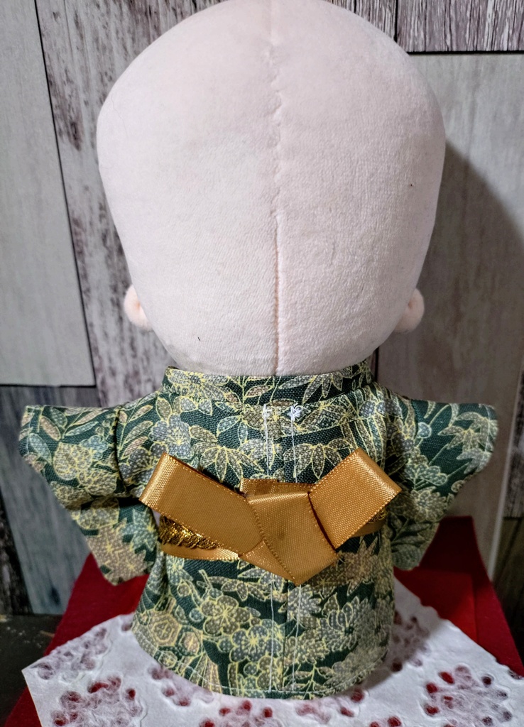 ◎20cm ぬい服 浴衣 軽装 和服 浴衣/緑金 ぬいぐるみ服