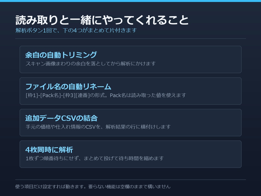 商品画像OCR × 在庫管理ツール|カード画像をまとめてCSV化・リネームまで自動(Gemini API / Node.js)