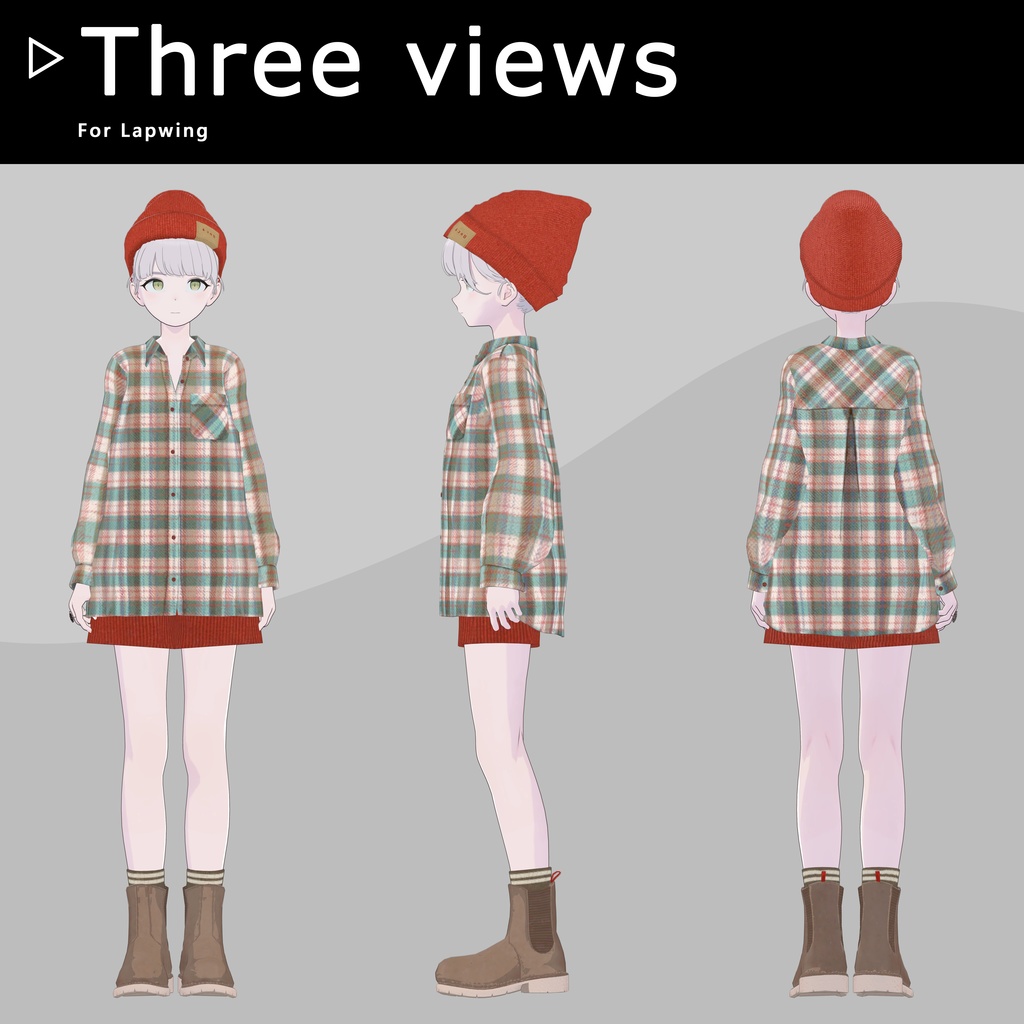【8アバター対応】ネルシャツ着回しコーデ|リアクロカジュアルセット / Flannel Shirt Outfit【VRChat】