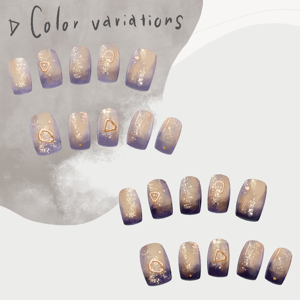 Antique Patina Nails 【VRChat】