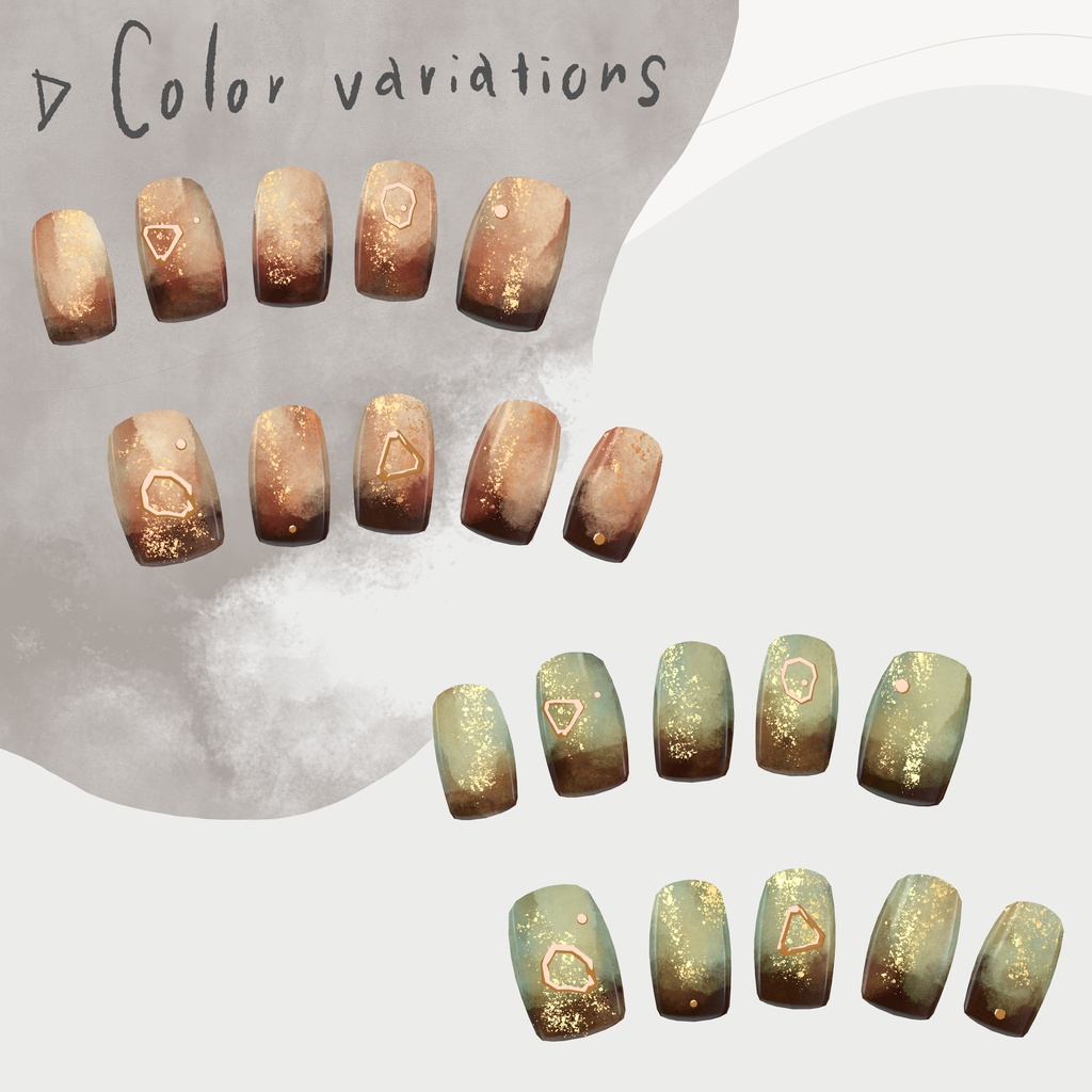 Antique Patina Nails 【VRChat】