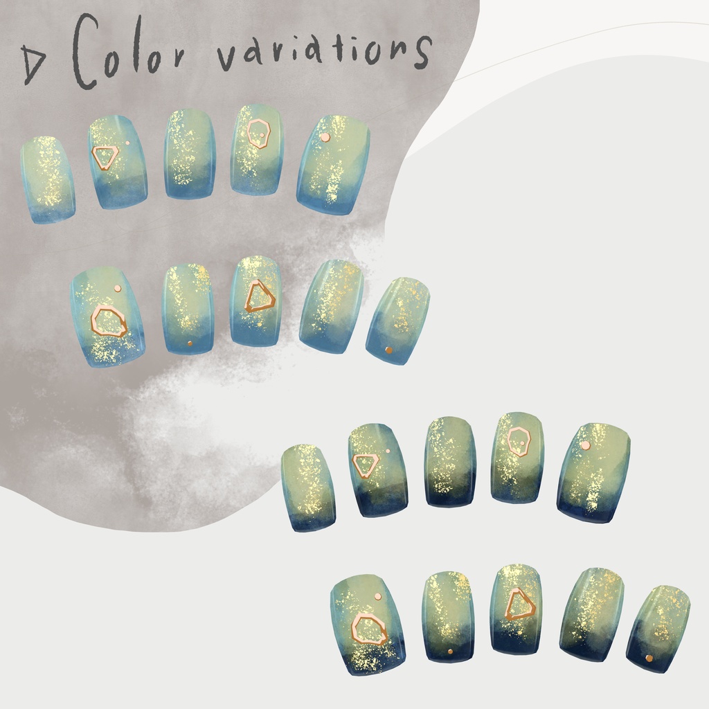 Antique Patina Nails 【VRChat】