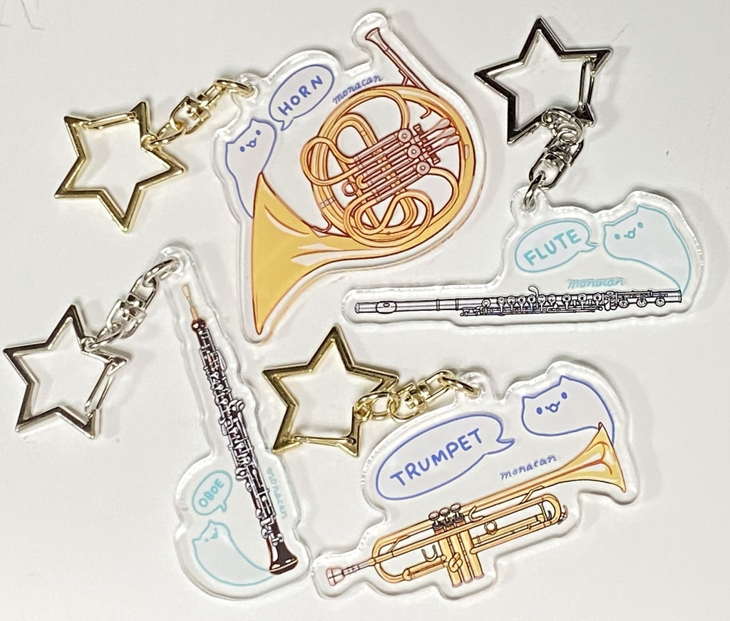 【次回のオーダーは12月】楽器ねこアクリルキーホルダー