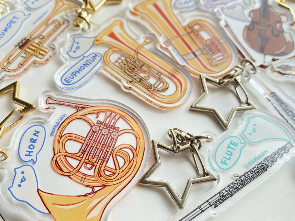 楽器ねこアクリルキーホルダー