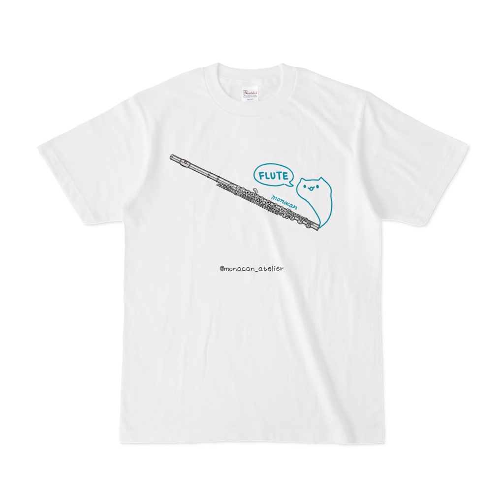 楽器ねこTシャツ【フルート】