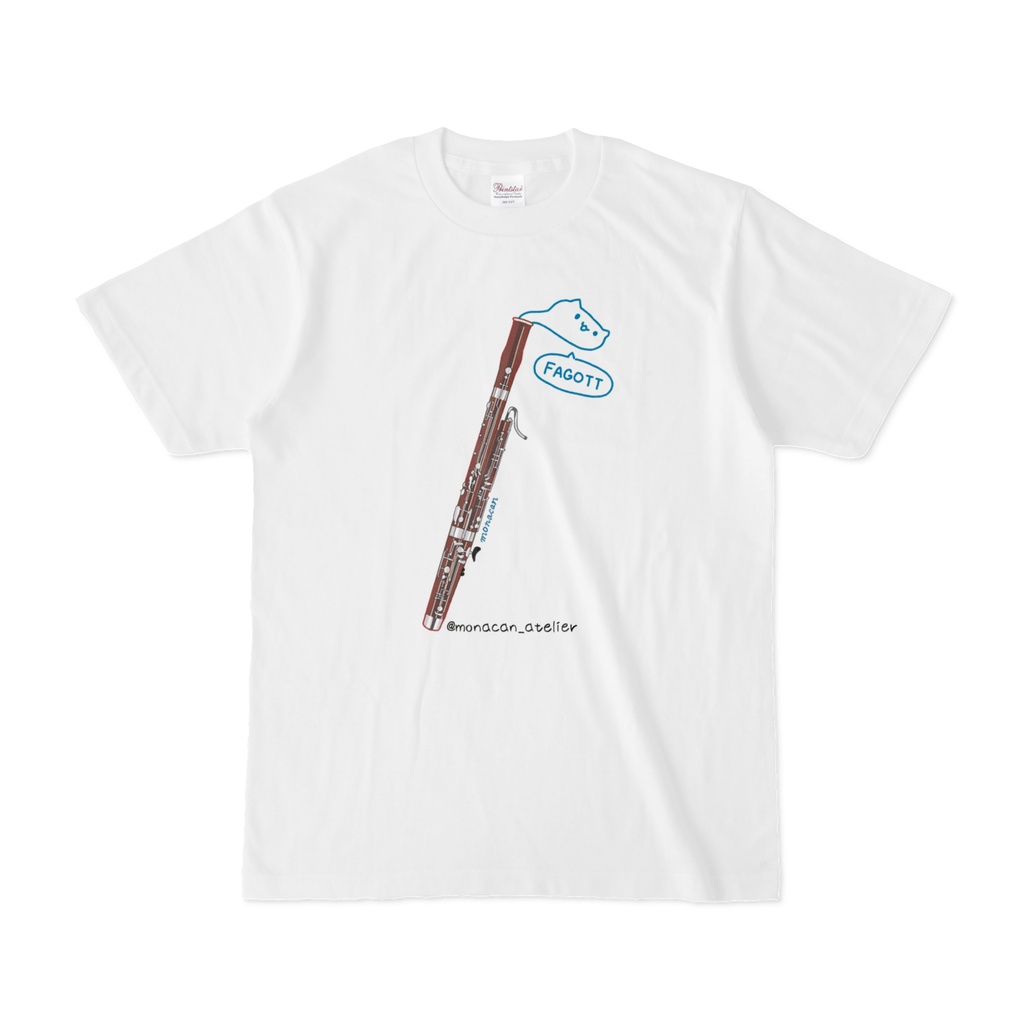 楽器ねこTシャツ【ファゴット】