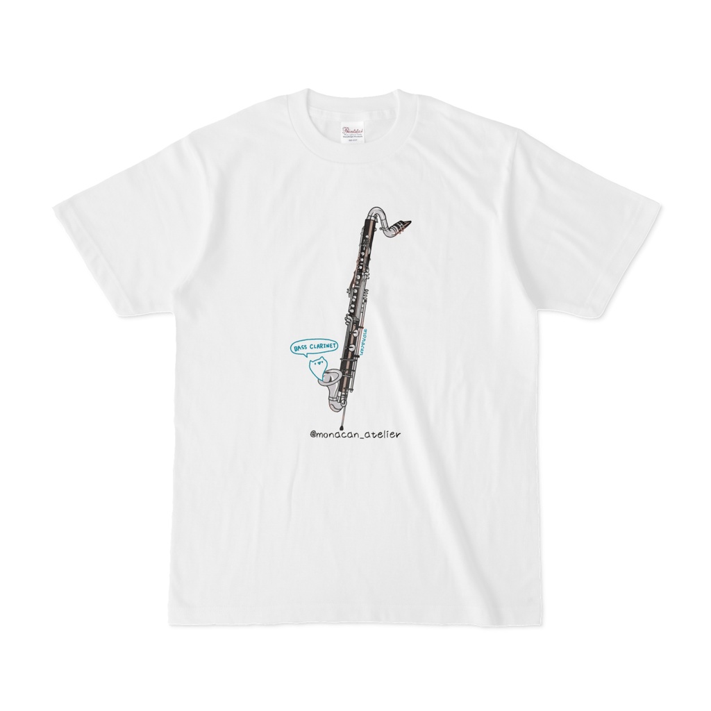 楽器ねこTシャツ【バスクラリネット】