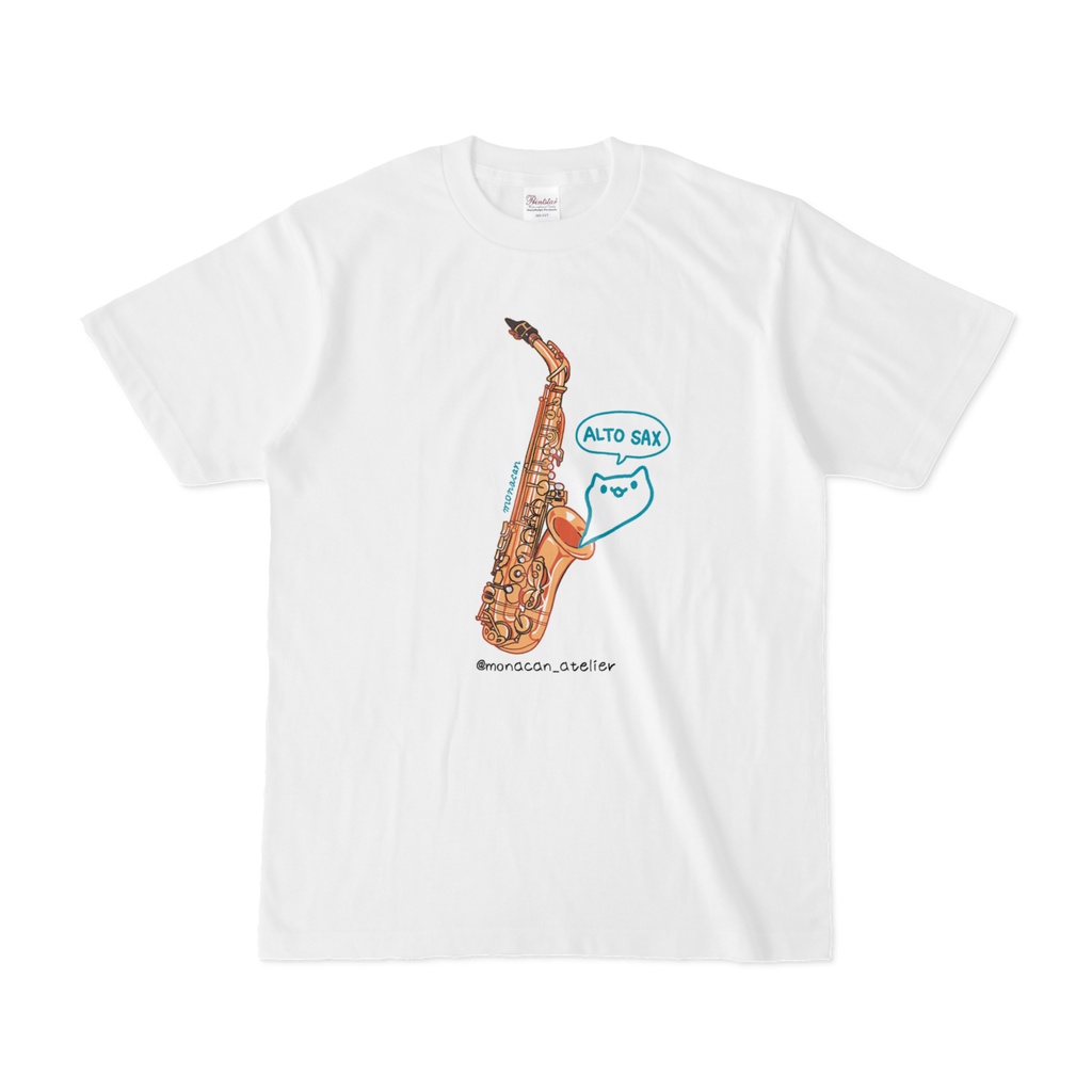 楽器ねこTシャツ【アルトサックス】
