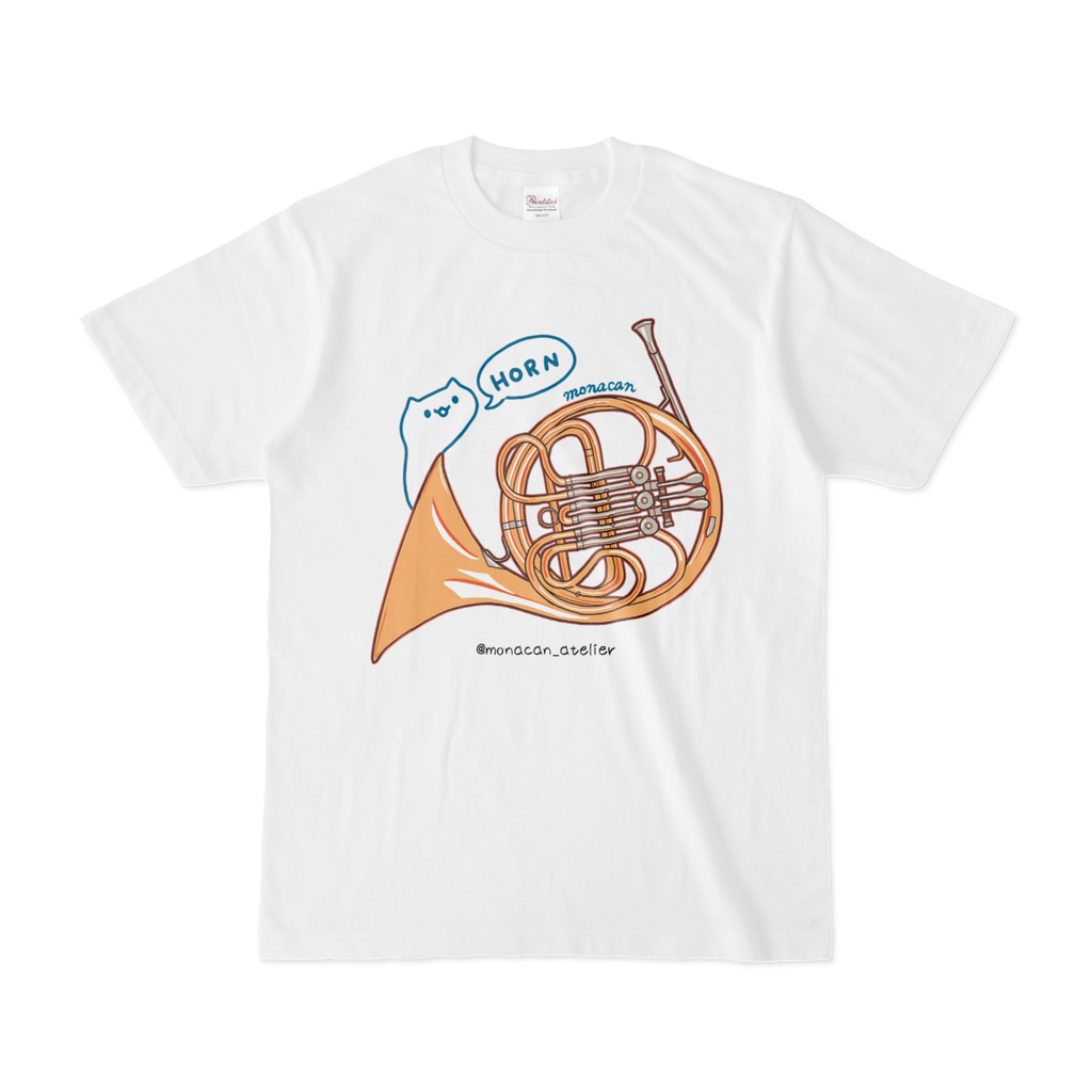 楽器ねこTシャツ【ホルン】
