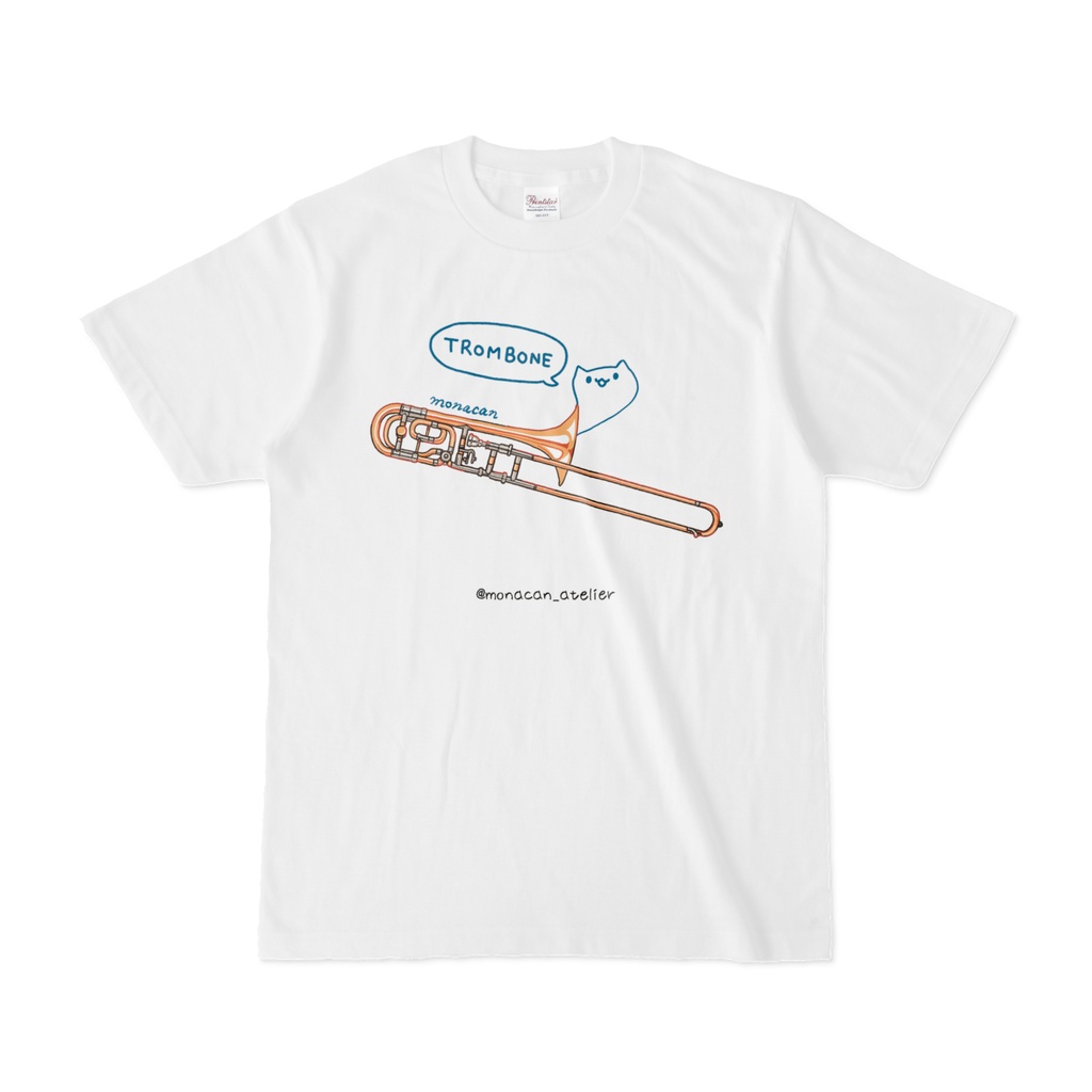 楽器ねこTシャツ【トロンボーン】