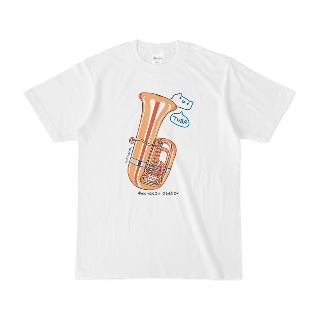 楽器ねこTシャツ【チューバ】