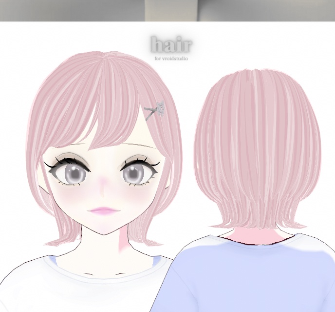 ふんわり外ハネヘア-ヘアピン付き-【髪色3色テクスチャー付き】