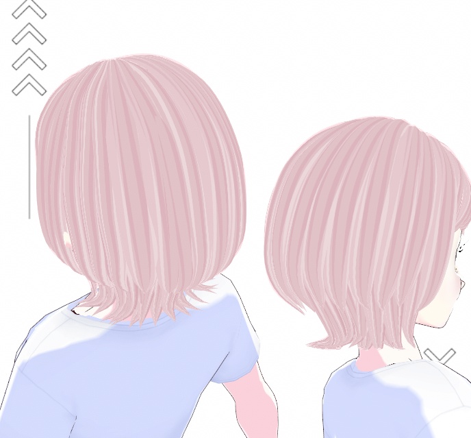 ふんわり外ハネヘア-ヘアピン付き-【髪色3色テクスチャー付き】