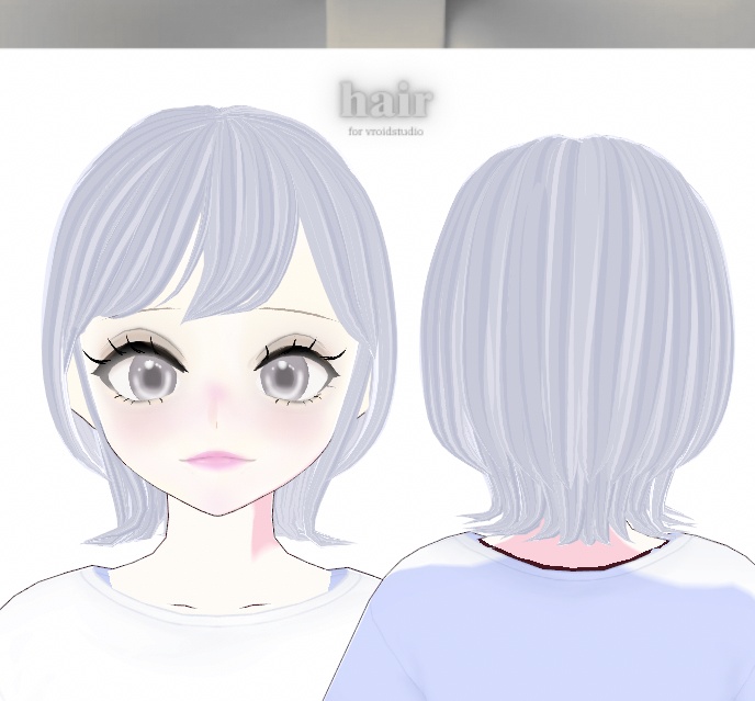 ふんわり外ハネヘア-ヘアピン付き-【髪色3色テクスチャー付き】