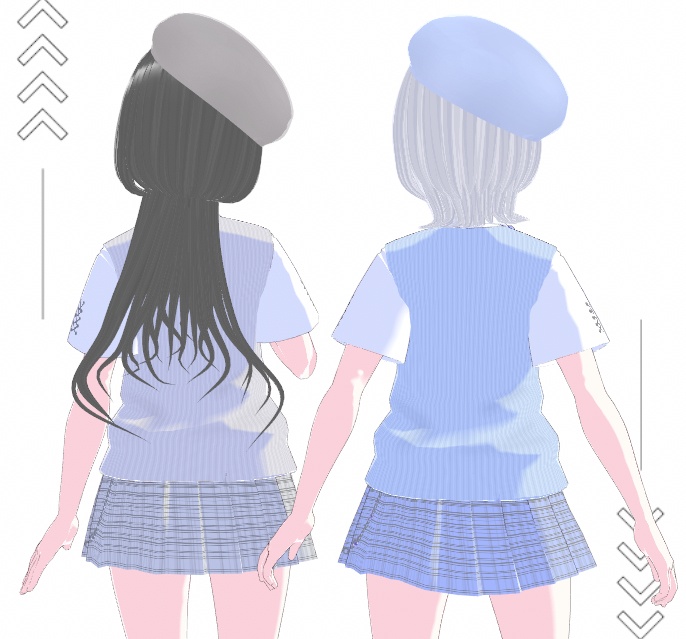 制服+ベレー帽SET 3color -vroid-