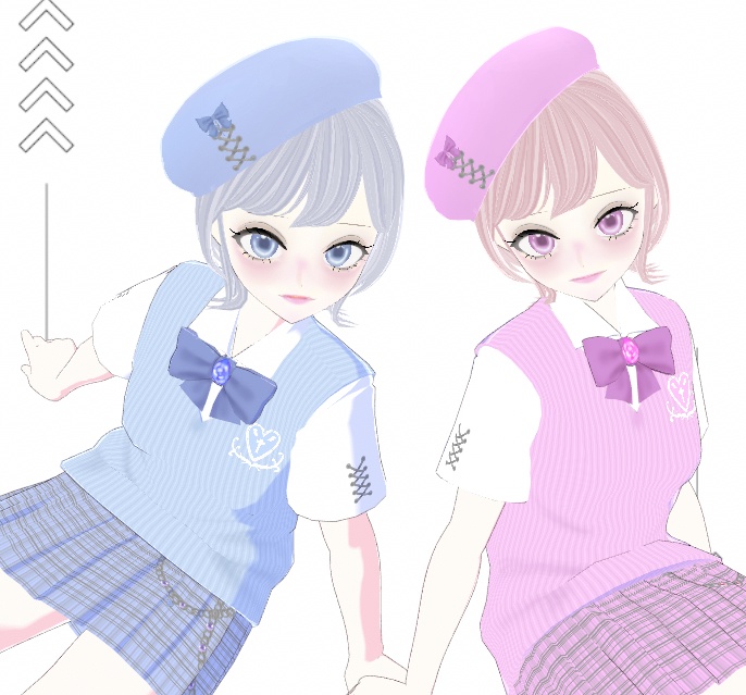 制服+ベレー帽SET 3color -vroid-
