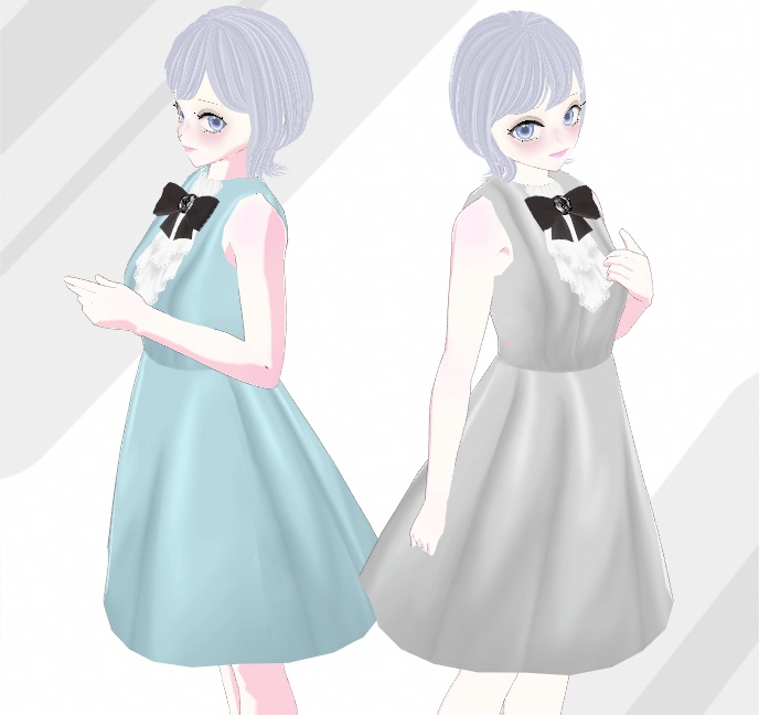 優雅なワンピース-全5色セット-vroid