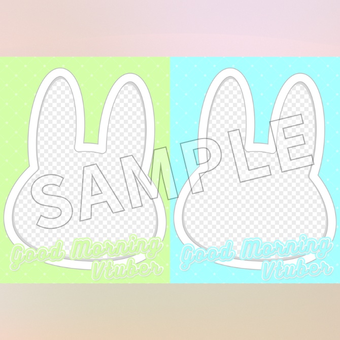 【フリー素材】動物フレームのおはV素材