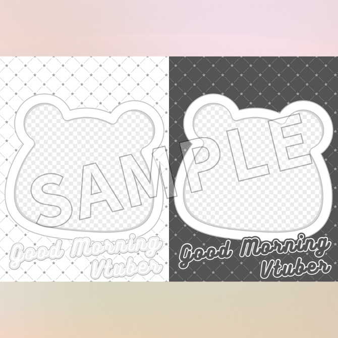 【フリー素材】動物フレームのおはV素材