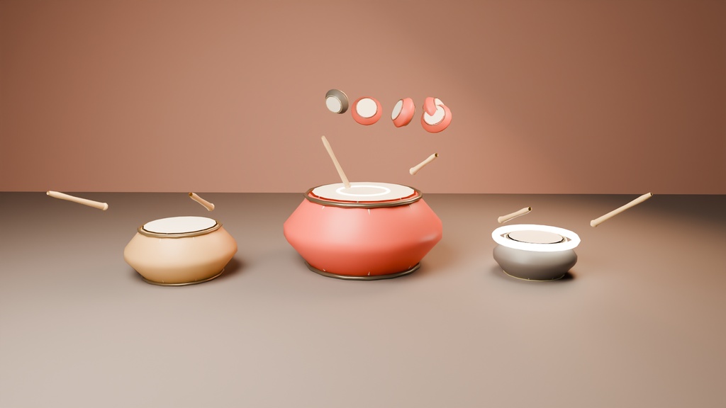 太鼓エフェクト Blenderファイル（キャッシュ付き）