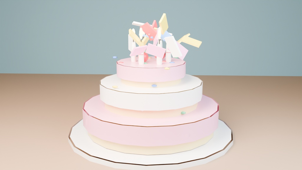 ケーキエフェクト Blenderファイル（キャッシュ付き）