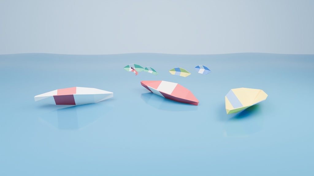紙舟エフェクト Blenderファイル（キャッシュ付き）