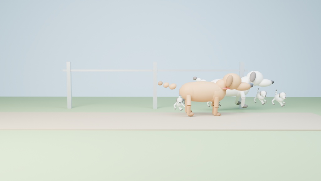 犬エフェクト Blenderファイル（キャッシュ付き）