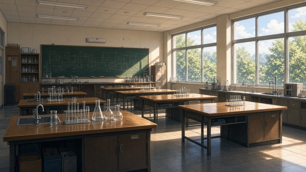学園背景｜朝の理科室