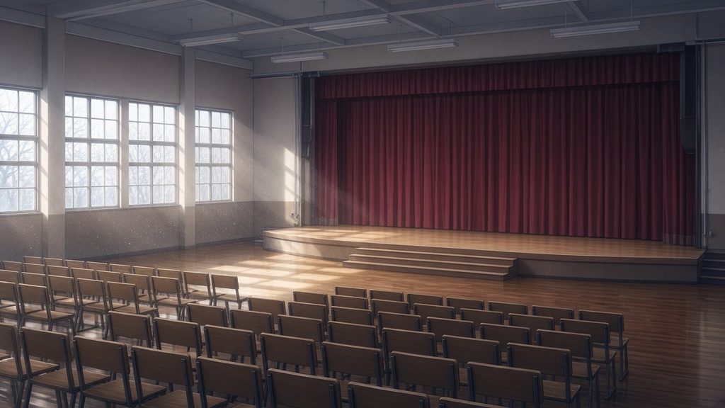 学園背景｜講堂・澄んだ冬の午後