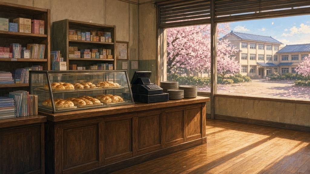 学園背景｜春の午後の購買部