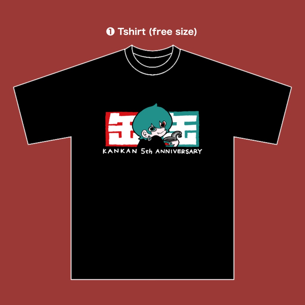 【缶缶5周年記念セット】Tシャツ・アクリルキーホルダー・クリアファイル※受注生産