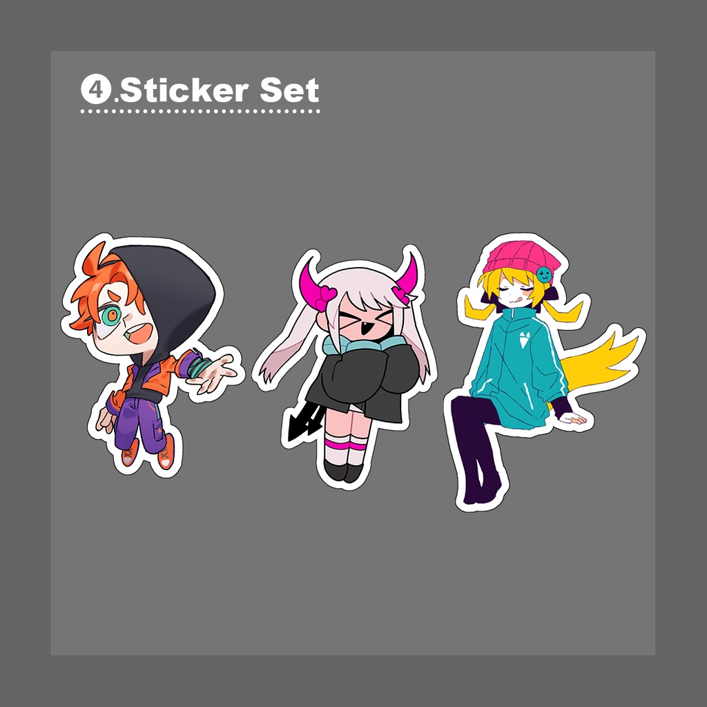 【缶缶6周年記念セット】Tシャツ・アクリルキーホルダー・オーロラクリアポーチ・ステッカーセット※受注生産