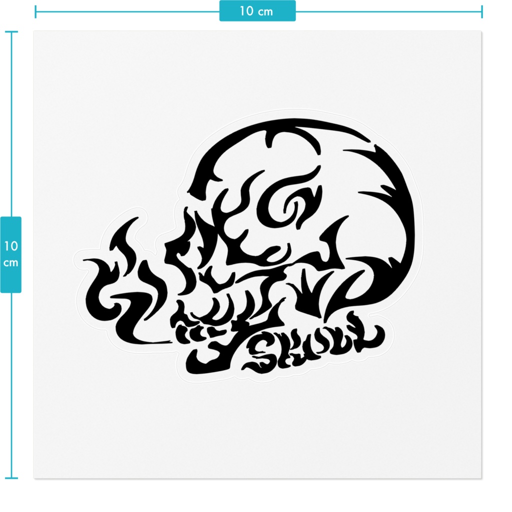 トライバル風スカルステッカー(透明)