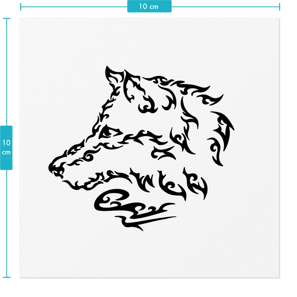 トライバル風狼クリアステッカー