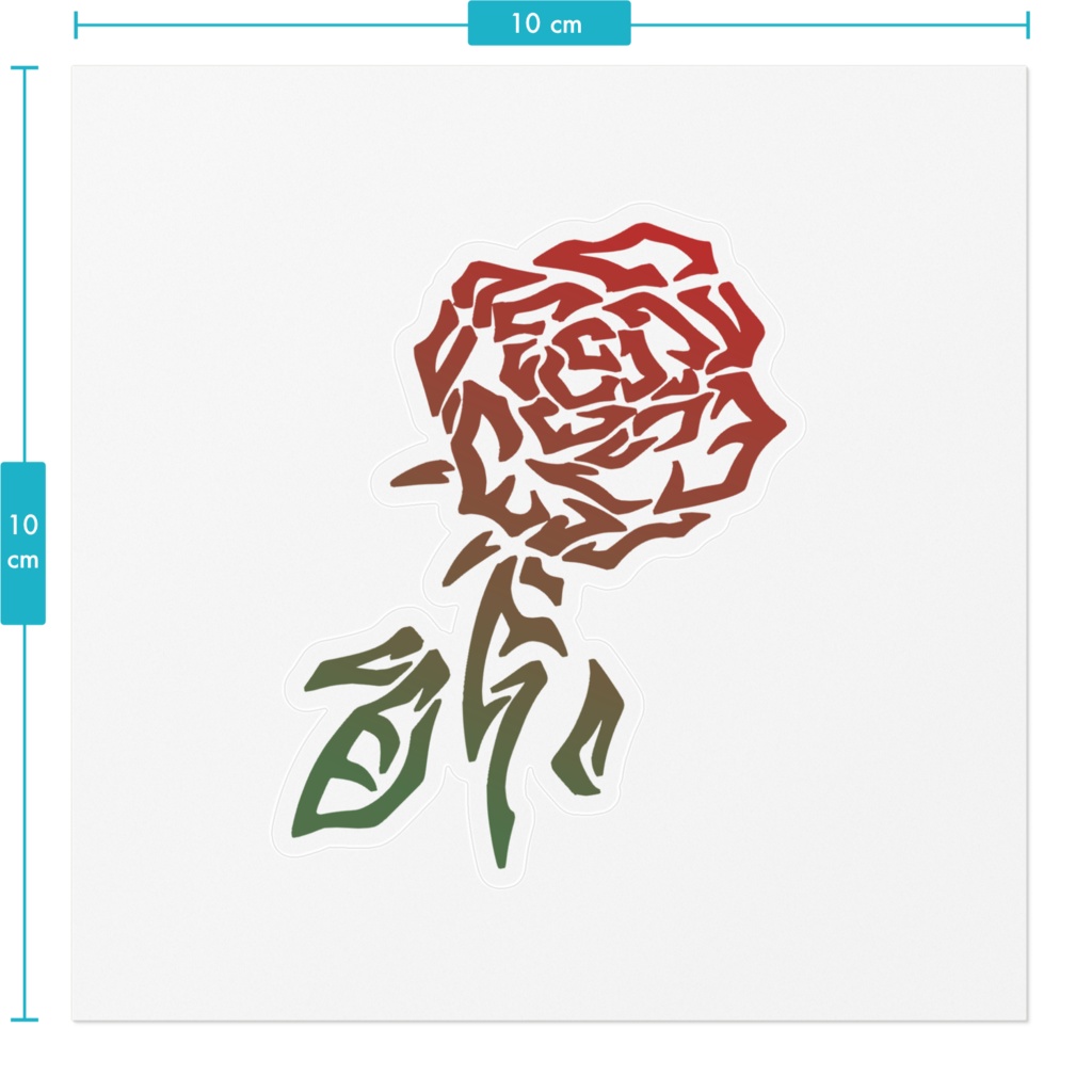 トライバル風薔薇クリアステッカー