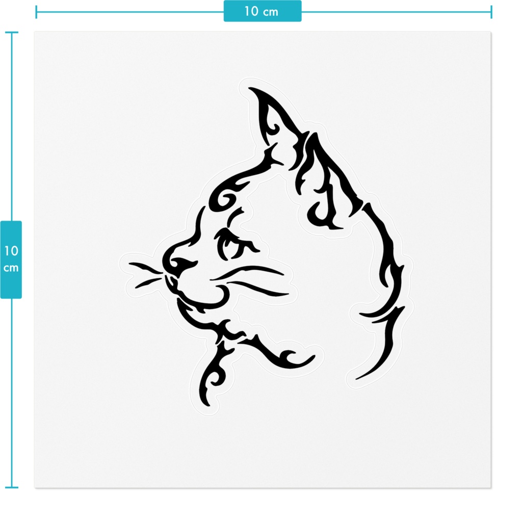 トライバル風猫 クリアステッカー