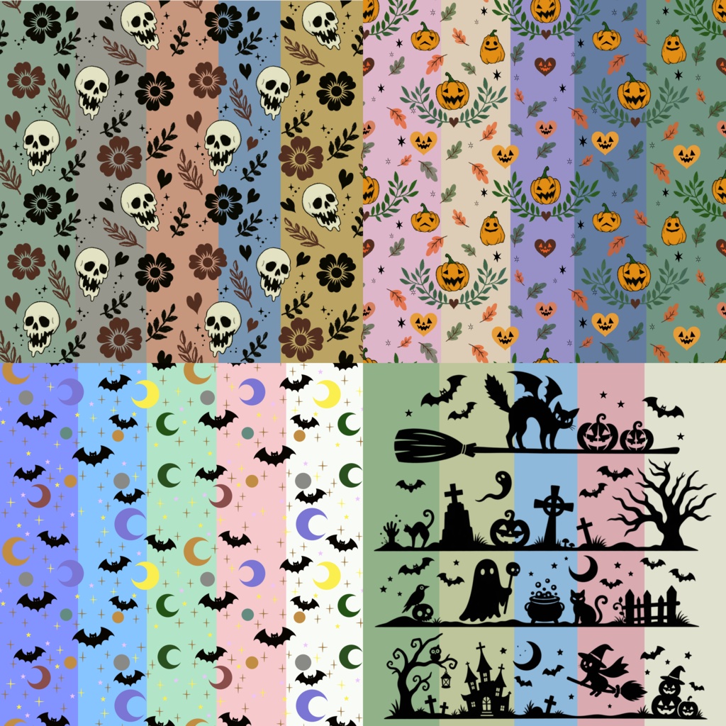 ハロウィン柄　デジタルペーパー