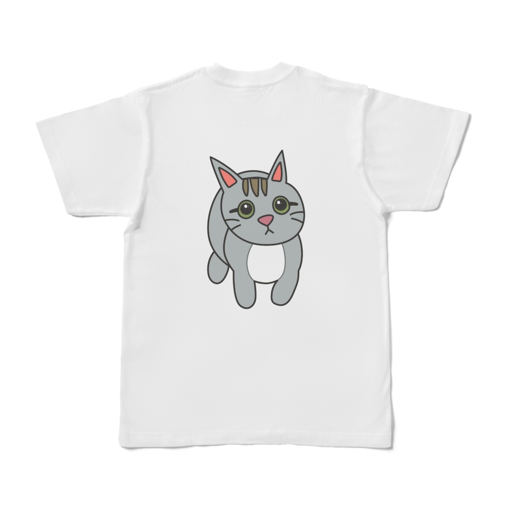 猫のマロTシャツ(バックプリント)