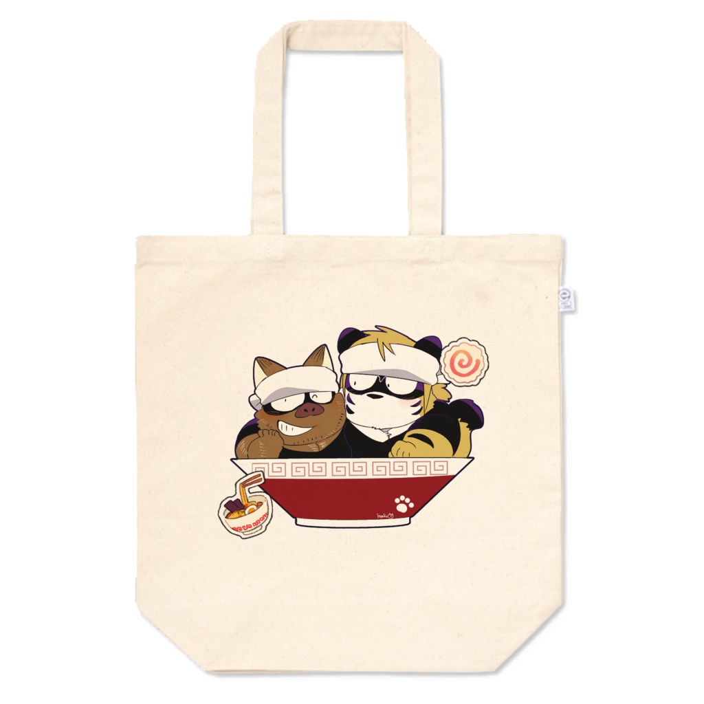 おやっさんとボウズくんトートバッグ(どんぶり)