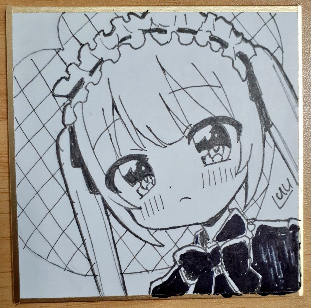 豆色紙 直筆イラスト