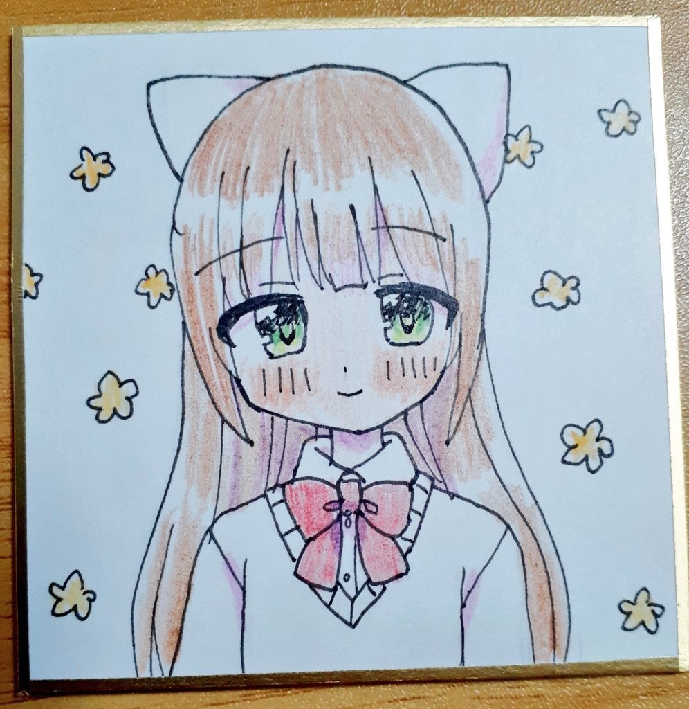 豆色紙 直筆イラスト