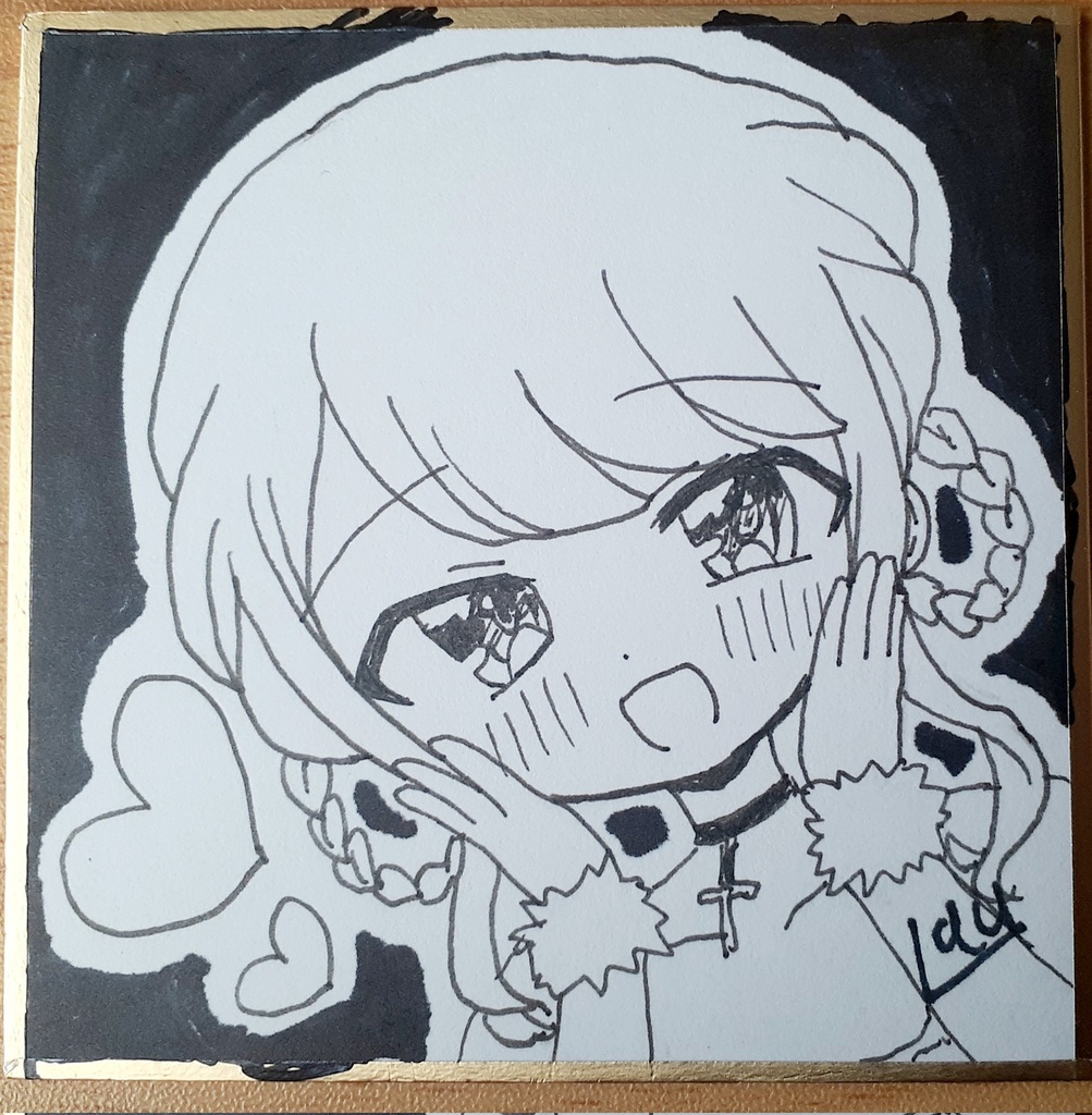 豆色紙 直筆イラスト