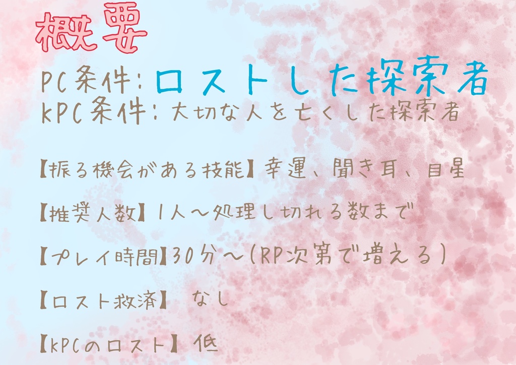 【CoC6th】桜散る庭にて【SPLL:E199026】