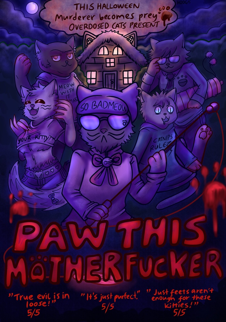 Paw This! Cat horror comedy slasher fake movie poster