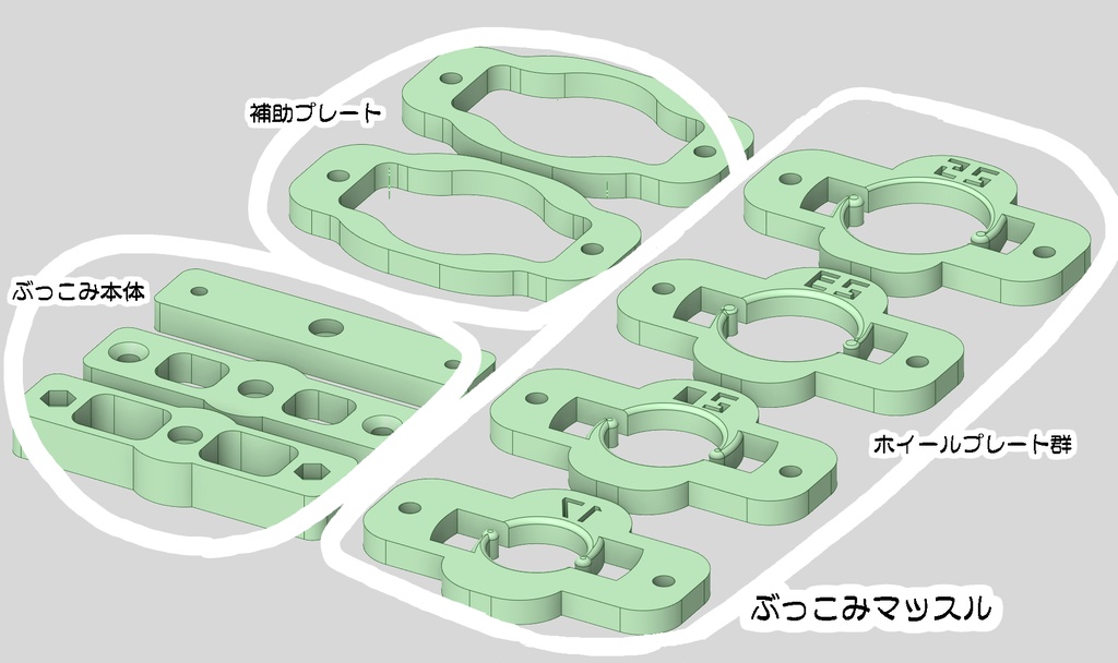 【#ミニ四駆】ぶっこみマッスル【ホイール貫通治具】