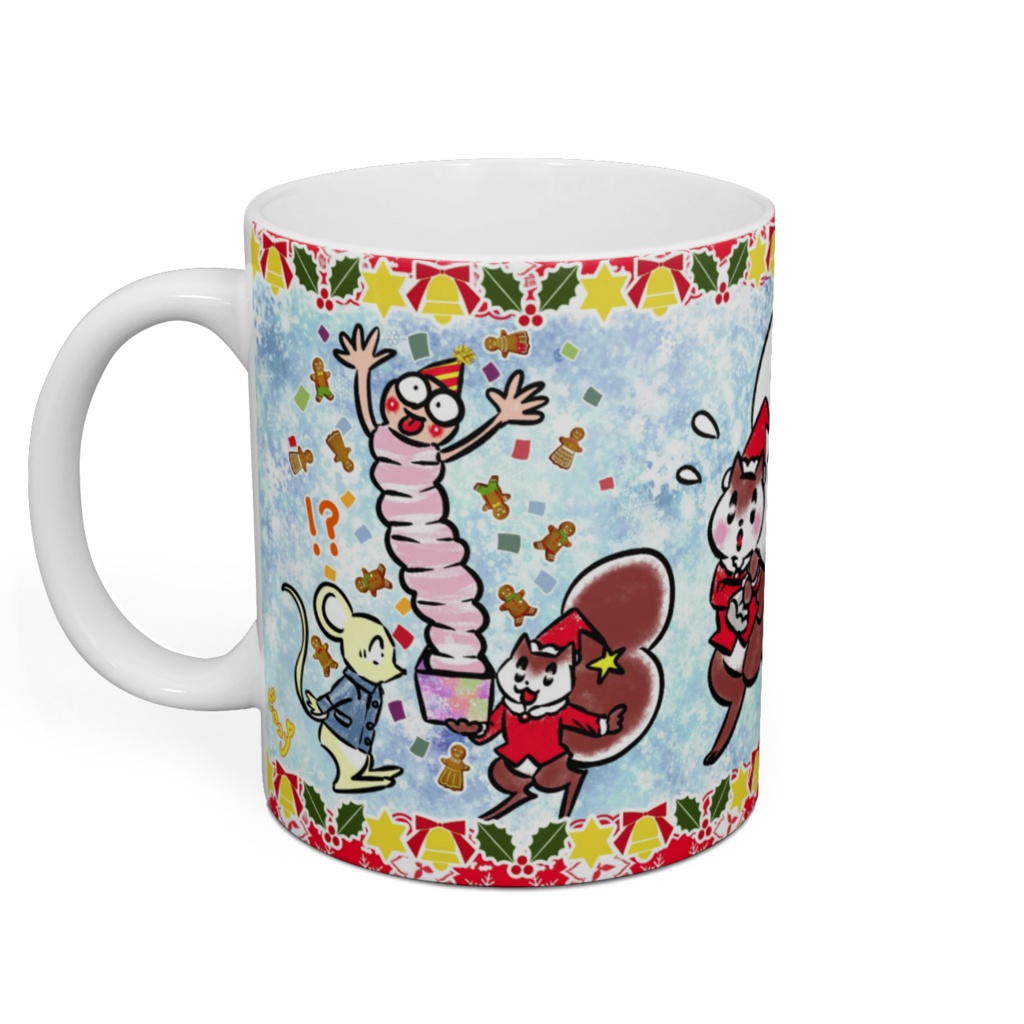 クリスマスマグカップリス君と牛君