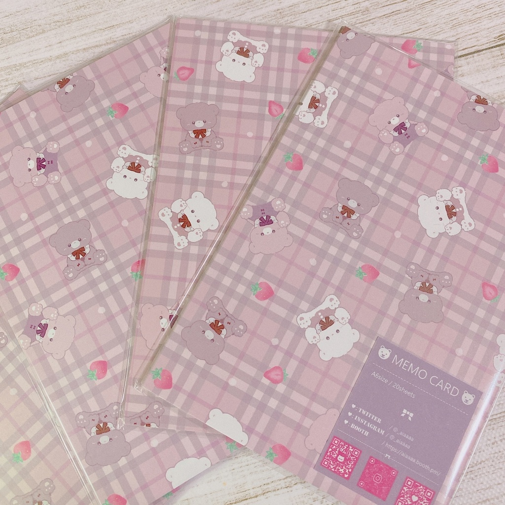 【A6メモ】くまちゃん柄
