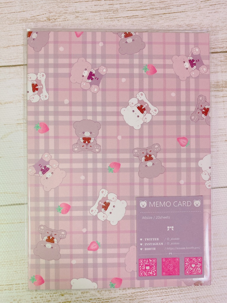 【A6メモ】くまちゃん柄