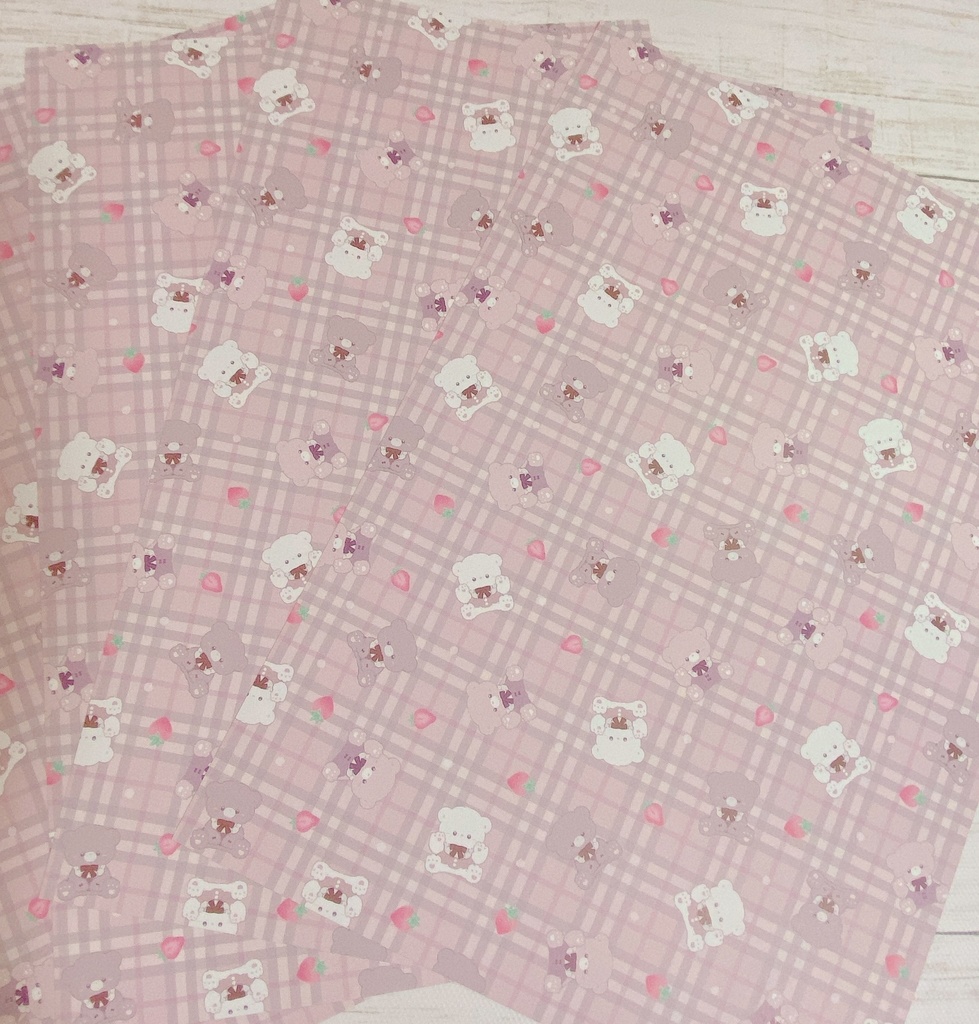 【A4デザインペーパー】くまちゃん柄