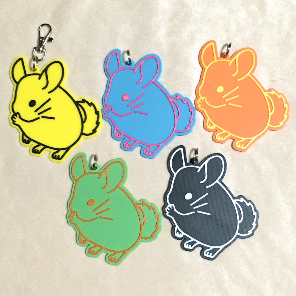 チンチラてやんでいキーホルダー